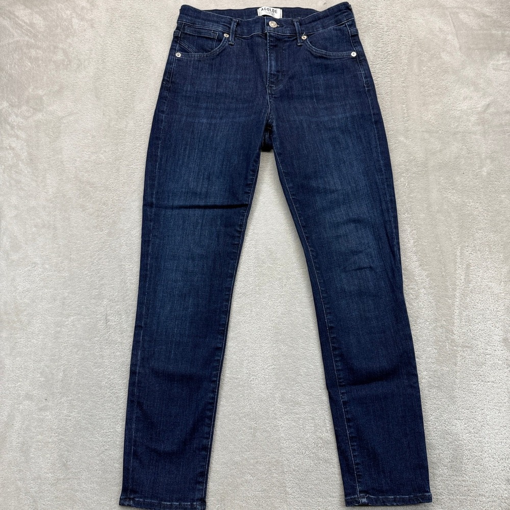 AGOLDE Jeans Womens 26 Sophie High Rise Crop Dark Wash Blue Stretch Denim Preppy